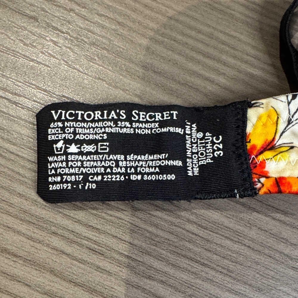 Victoria's Secret Biofit Push-up Floral Bra - Cream, Red, Orange - Picture 2 of 5